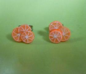 Orange Slice Earring Studs